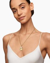 Madonna Amulet in 18K Yellow Gold with Diamonds, 29mm